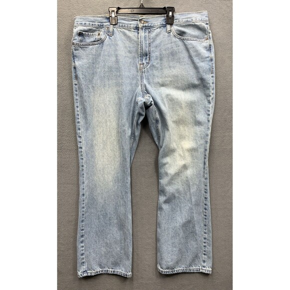 Old Navy Mens Denim Jeans Boot Cut Distressed Light Wash Blue Size 40X30 - Picture 1 of 16